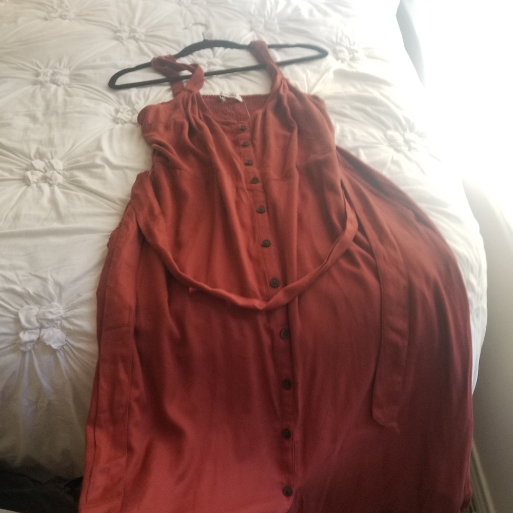 Abercrombie Midi Dress Red Size L NWT